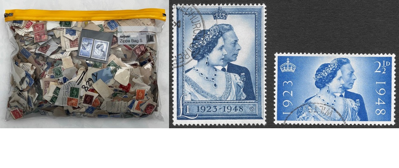 (Ref: T628) GREAT BRITAIN 500 GRAMS OF Q.V. TO EARLY QEII WILDINGS IN ZIP UP BAG